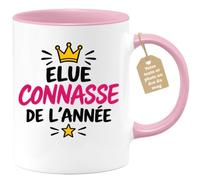 Café-Croissant - Mug Élue Connasse De L'année Drôle Et Original - Rose/Céra | Mug humoristique pour femme - Idée cadeau originale