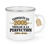 Café-Croissant - Mug Fabriquée 2005 Vieillie Perfection Édition Limitée - B | Mug de collection unique pour anniversaire 2005, idéal comme cadeau spécial avec design intemporel.