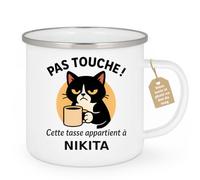 Café-Croissant - Mug Humour Prénom Nikita - Blanc/Emaille | Mug original avec message amusant pour homme, personnalisable avec prénom. Nikita