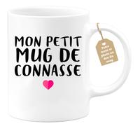 Café-Croissant - Mug Personnalisable Texte Photo Humour Mon Petit Mug De | Connasse - Tasse Humoristique Femme Cadeau Noël Original Râleuse Chiante - Blanc/Céramique