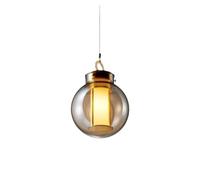 Café de Style Chinois, Chambre à Coucher de Style Japonais sphérique en Verre, Restaurant, comptoir de Bar, Lustre à Une tête (Ambre - 18 cm, 3 Couleurs interchangeables)