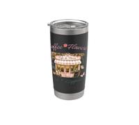 Café Fleurs Paris Bonheur Café Parisien Français Gobelet isotherme en acier inoxydable double paroi