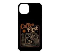 Café Halloween Premier Squelette Café Vintage Halloween Coque pour iPhone 14 Plus