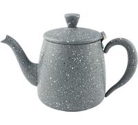 Café Olé Premium Granite Théière, 1360 ml, pour 7 personnes, acier inoxydable, design classique avec finition granit gris moderne, bec verseur parfait
