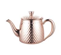 Café Olé Sandringham Théière avec effet martelé en acier inoxydable 18/10 - fini cuivre, argent, 48oz, 1.35L