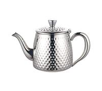 Café Olé Sandringham Théière avec effet martelé en acier inoxydable 18/10 - fini miroir, argent, 35oz, 1.0L