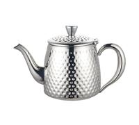 Café Olé Sandringham Théière avec effet martelé en acier inoxydable 18/10 - fini miroir, argent, 48oz, 1.35L