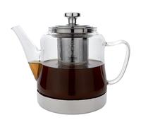 Café Olé Théière à poser, infuseur et base en acier inoxydable résistant à la rouille, lavable au lave-vaisselle, 1 L