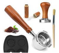 Café Tamper Set Compatible avec EC680/EC685/EC785/EC885 de De'Longhi, 51mm Filtre à Café Sans Fond Portafilter, Espresso Café Tamper Tampon, Presse à Café avec Coussin Silicone