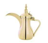 Cafetière arabe vintage en acier inoxydable - Théière décorative rétro - Pichet à thé rétro multifonction pour la maison, le bureau, les vacances - Doré - 700 ml