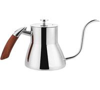 Cafetière avec longue bouche, cafetière en acier inoxydable avec longue marche étroite et poignée de oreilles suspendue, dans le café, restaurant occidental, bar, maison etc. Noir (argent)