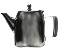 Cafetière de 1 litre, en acier inoxydable, argentée, de forme ronde, compatible lave-vaisselle