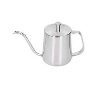 Cafetière goutte à goutte à la main, bec à col de cygne en acier inoxydable, bouilloire à col de cygne, bouilloire à eau avec couvercle pour cafetière de voyage en plein air (Silver 350ML)