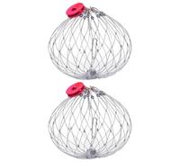 Cage à Crabes 2 Pièces en Fil D’acier Argenté Pince-appât Couleur Aléatoire