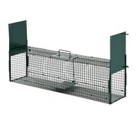 Cage de capture Piège Vivant 100 x 25 x 28 cm 2 entrées avec poignée Métal vert pour Martres Rats et Souris
