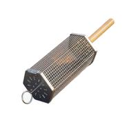Cage de gril à légumes hexagonale en acier inoxydable, rôtissoire à charnière, fermeture supérieure, poignée en bois, aide barbecue d ' extérieur pour maïs, champignons, crevettes, hayons, cage de à