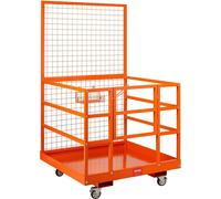 Cage de sécurité pour chariot élévateur Plateforme de travail 43 x 45 pouces 1 400 lb avec roues pour travaux en hauteur
