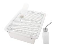 Cage D'hébergement pour Souris de Laboratoire, PP Inox, avec Biberon | Couvercle Grillagé Ventilé, Base Plastique Modulaire, Interface Latérale Standardisée, Blanc
