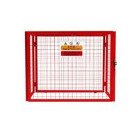 Cage Métallique de Rangement Gaz Acier Rouge - 100 x 140 x 50 cm Butane Propane Intérieur Extérieur Coffre Sécurisé 3 x 19 kg [Autocollant Sécurité, Cadenas & Clés INCLUS]