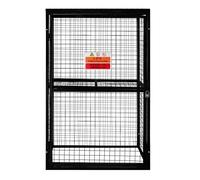 Cage Métallique de Rangement Gaz Acier Rouge - 57 x 116 x 184 cm Butane Propane Intérieur Extérieur Coffre Sécurisé 6 x 19 kg / 2 x 47 kg [Autocollant Sécurité, Cadenas & Clés INCLUS]