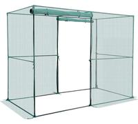 Cage pour cultures, 2,39 x 1,2 x 1,8 m Tente de protection des plantes avec porte à fermeture éclair, cage pour cultures hautes résistante au vent, facile à installer, couverture pour plates-bandes su