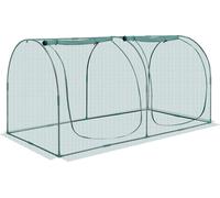 Cage pour cultures, 2,48 x 1,2 x 1,2 m Tente de protection des plantes avec porte à fermeture éclair, cage pour cultures hautes résistante au vent, facile à installer, couverture pour lit surélevé ext