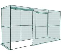 Cage pour cultures, 3,56 x 1,2 x 1,94 m Tente de protection des plantes avec porte à fermeture éclair, cage haute résistante au vent, facile à installer, couverture pour plates-bandes surélevées en ex