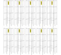 Cages à tomates, 30 cm x 30 cm x 117 cm, lot de 10 cages carrées pour plantes, tours à tomates en acier recouvert de PVC argenté pour légumes grimpants, plantes, fleurs, fruits