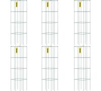 Cages à tomates, 37 cm x 37 cm x 100 cm, lot de 6 cages carrées pour soutenir les plantes, tours à tomates en acier recouvertes de PVC vert pour les légumes grimpants, les plantes, les fleurs et les f