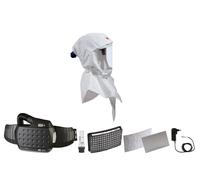 Cagoule légère 3M Speedglas Versaflo Premium S757 kit de démarrage, y compris support de tête et bavette intérieure avec protection respiratoire à ventilation assistée Adflo avec tuyau d'air QRS, adap