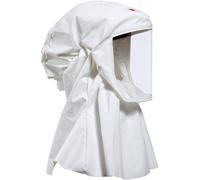 Cagoule légère à usage unique 3M Versaflo S533L avec support de tête intégré, blanche, matériau robuste, ne crépitant pas et ne peluchant pas, protection supplémentaire pour le cou et les épaules, tai