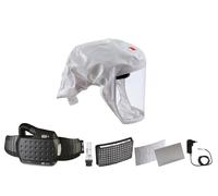 Cagoule légère jetable 3M Speedglas Versaflo S133L, avec support de tête intégré, taille M/L avec protection respiratoire à ventilation assistée Adflo avec tuyau d'air QRS, adaptateur, débitmètre d'ai