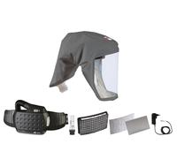 Cagoule légère jetable 3M Speedglas Versaflo S333S, avec support de tête intégré, taille S/M avec protection respiratoire à ventilation assistée Adflo avec tuyau d'air QRS, adaptateur, débitmètre d'ai