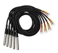 Cagrin 5 Capteurs de Température,2 Mètres Câble Étanche en Acier Inoxydable | Numérique Câble Étanche, Précision de ±0,5°C, Compatible avec Arduino Raspberry Pi et Shelly, Sonde Thermique pour Projets