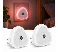 Cagrin Lot de 2 Veilleuse LED Rouge Mélatonine avec Capteur Crépusculaire | Veilleuse à Brancher, Capteur Automatique Lumière Bleue, Iampe Douce pour Sommeil Profond pour Chambre, Couloir et Cuisine