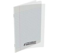Cahier conquerant polypropylene indechirable et lavable 17x22 cm 140 pages piqure 90g seyes incolore