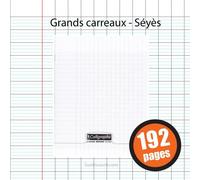 Calligraphe Cahier piqué POLYPRO 8000 – 17 x 22 cm, 192 pages grands carreaux, 90 g – Incolore
