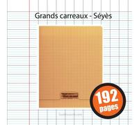 Cahier piqué 8000 POLYPRO 17x22 cm 192 pages grands carreaux 90 g - Orange