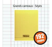 Cahier piqué 8000 POLYPRO 17x22 cm 192 pages grands carreaux 90 g - Jaune