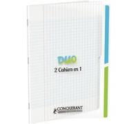 Conquerant Cahier 2 sections Classique agrafé 240x320 mm 96 pages 90 g Seyes polypro incolore