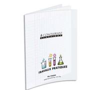 Cahier 24x32 48 pages Séyès 90g + 48 pages unies 90g travaux pratiques piqure Couvertures polypropylène incolore