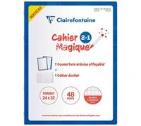 Cahier - 24x32(cm) - Grands carreaux - 48 pages - couverture en carton - sans spirale - Clairefontaine G