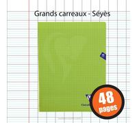 Cahier piqué Mimesys 24x32cm 48 pages grands carreaux couverture polypropylène Couleur aléatoire - Vert