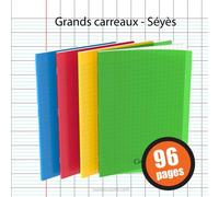 Cahier - 24x32(Cm) - Grands Carreaux - 96 Pages - Couverture En Polypro Rouge - Sans Spirale - Hamelin