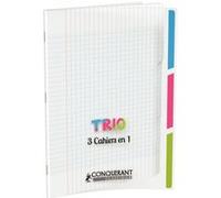 Cahier 3 index 96 pages seyès 90 g, couverture en polypropylène, format 24 x 32 cm CONQUERANT - incolore G