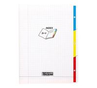 Cahier 3 index piqué 8000 POLYPRO A4 96 pages grands carreaux 90 g - Incolore