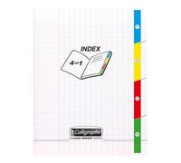 Cahier 4 index piqué 8000 POLYPRO 17x22 cm 96 pages grands carreaux 90 g - Incolore