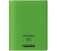 Conquerant Cahier Séyès 48 pages 90 g Couverture polypropylène 3 rabats 24x32 cm Vert
