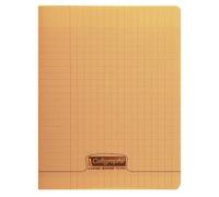 Cahier 48 pages seyès 90 g, couverture polypropylène orange, format A4 CALLIGRAPHE