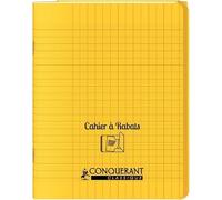 Cahier a rabat Conquerant classique agrafe 170x220 96p 90g seyes polypro jaune